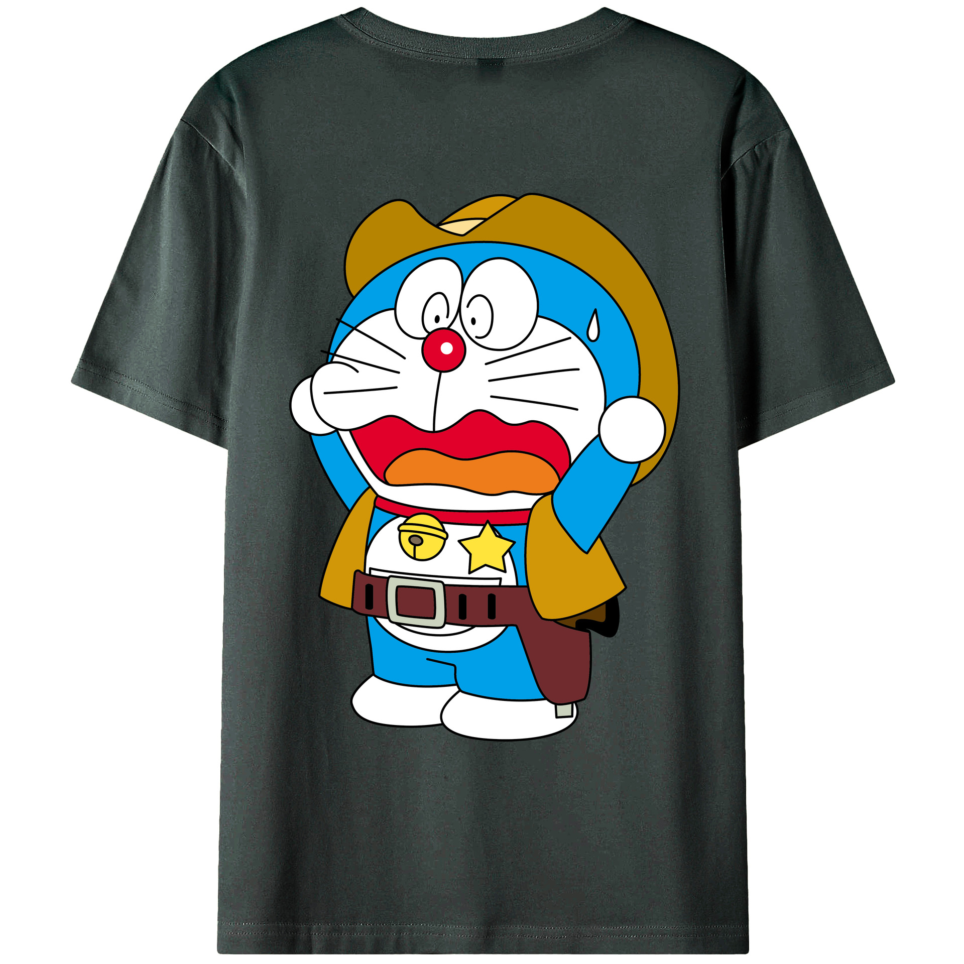 （画像用） ドラえもん Doraemon 綿100％ メンズ半袖Tシャツ（バックプリント） 通気性
